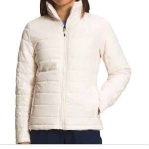 Cream colored reversible north face jacket